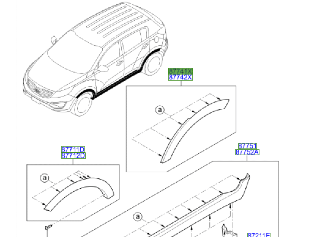 Kia Sportage 20102015 Rear Wheel Arch Trim Kia Parts Direct