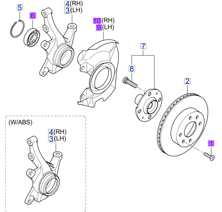 Picanto Front Wheel Bearing 20042011 5172002000 Kia Parts Direct