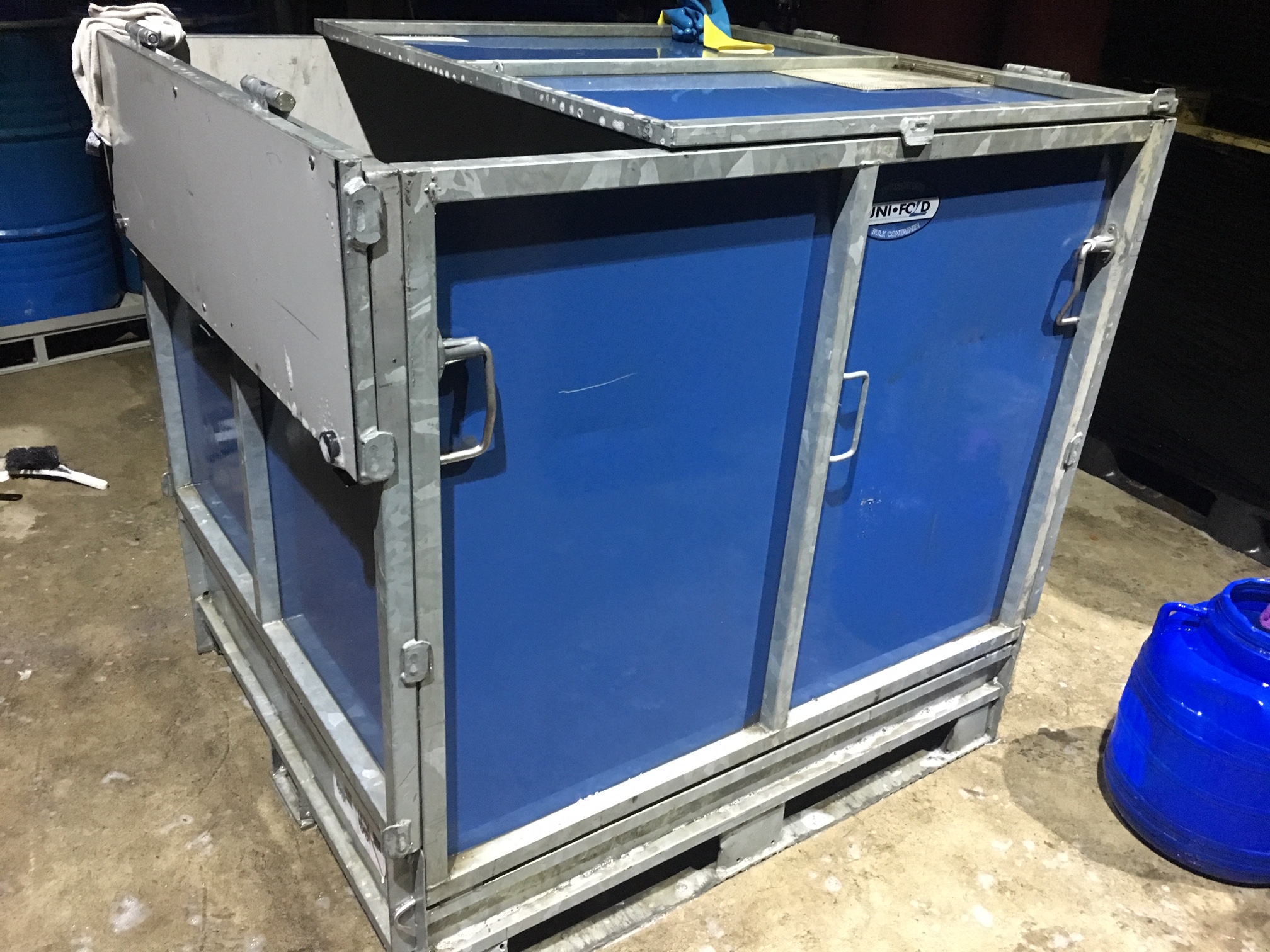 Bulk Container IBC Stahl Palettenbox mit Deckel 120 x100cm GRÜN kibopal