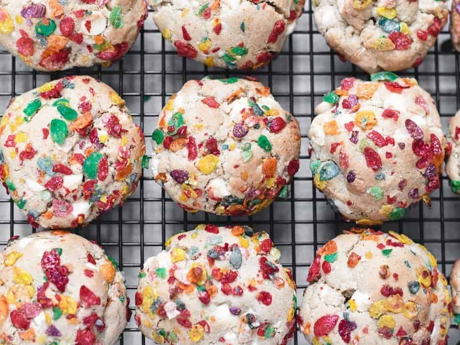 Fruity Pebbles Cookies with White Chocolate Chips Kickass Baker