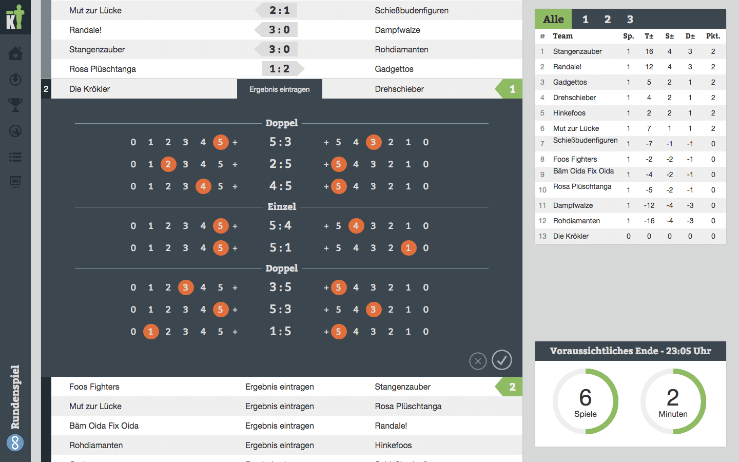 Kickertool Turniersoftware