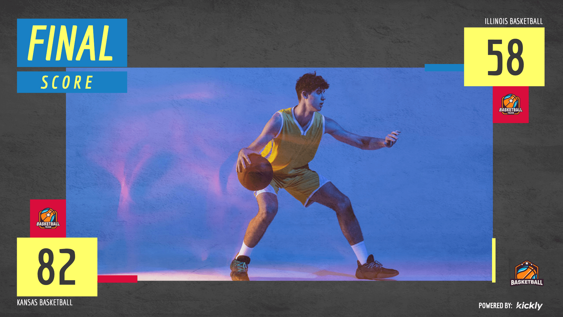 High School Basketball Final Score Editable Design Kickly