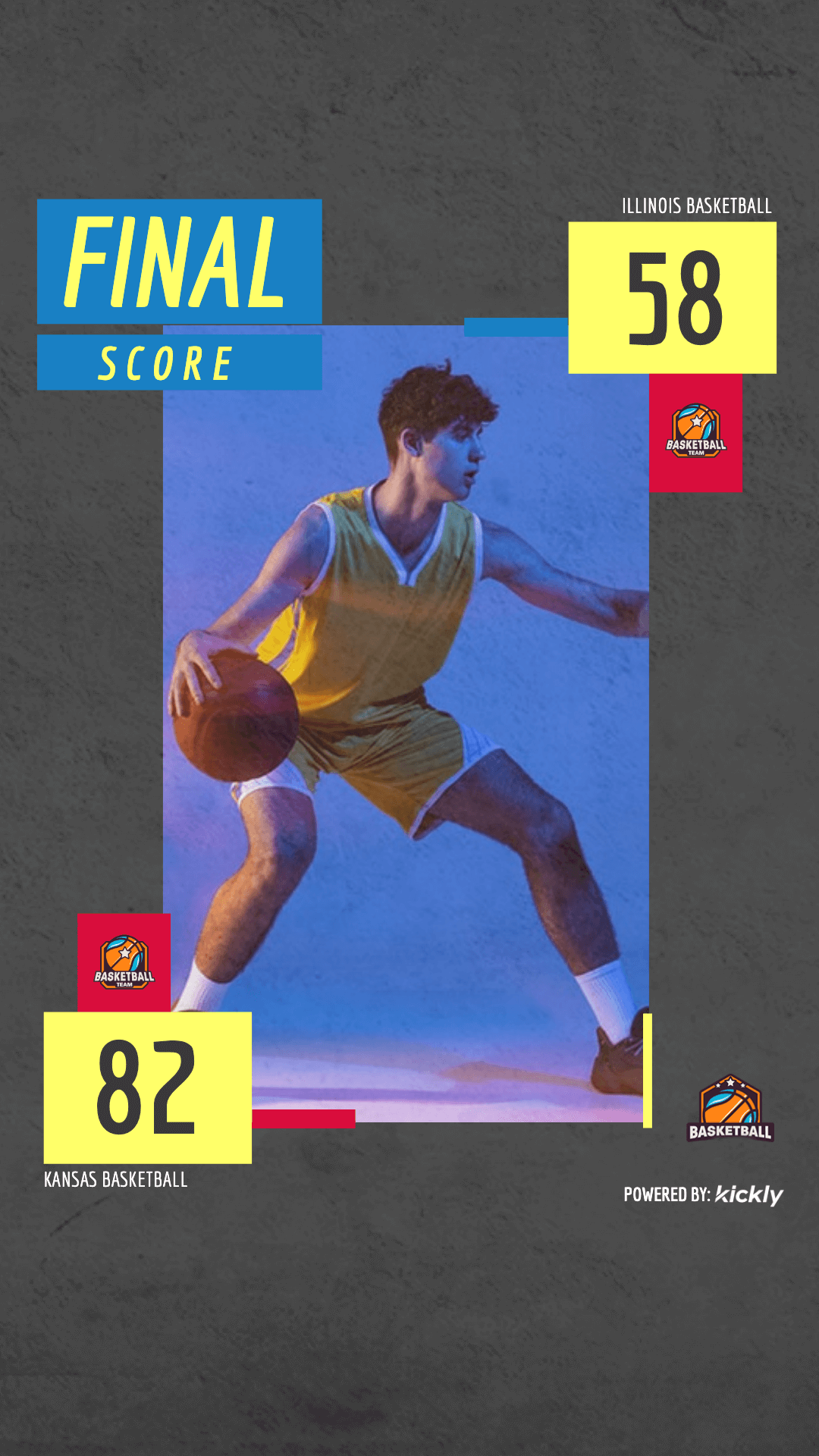 High School Basketball Final Score Editable Design Kickly