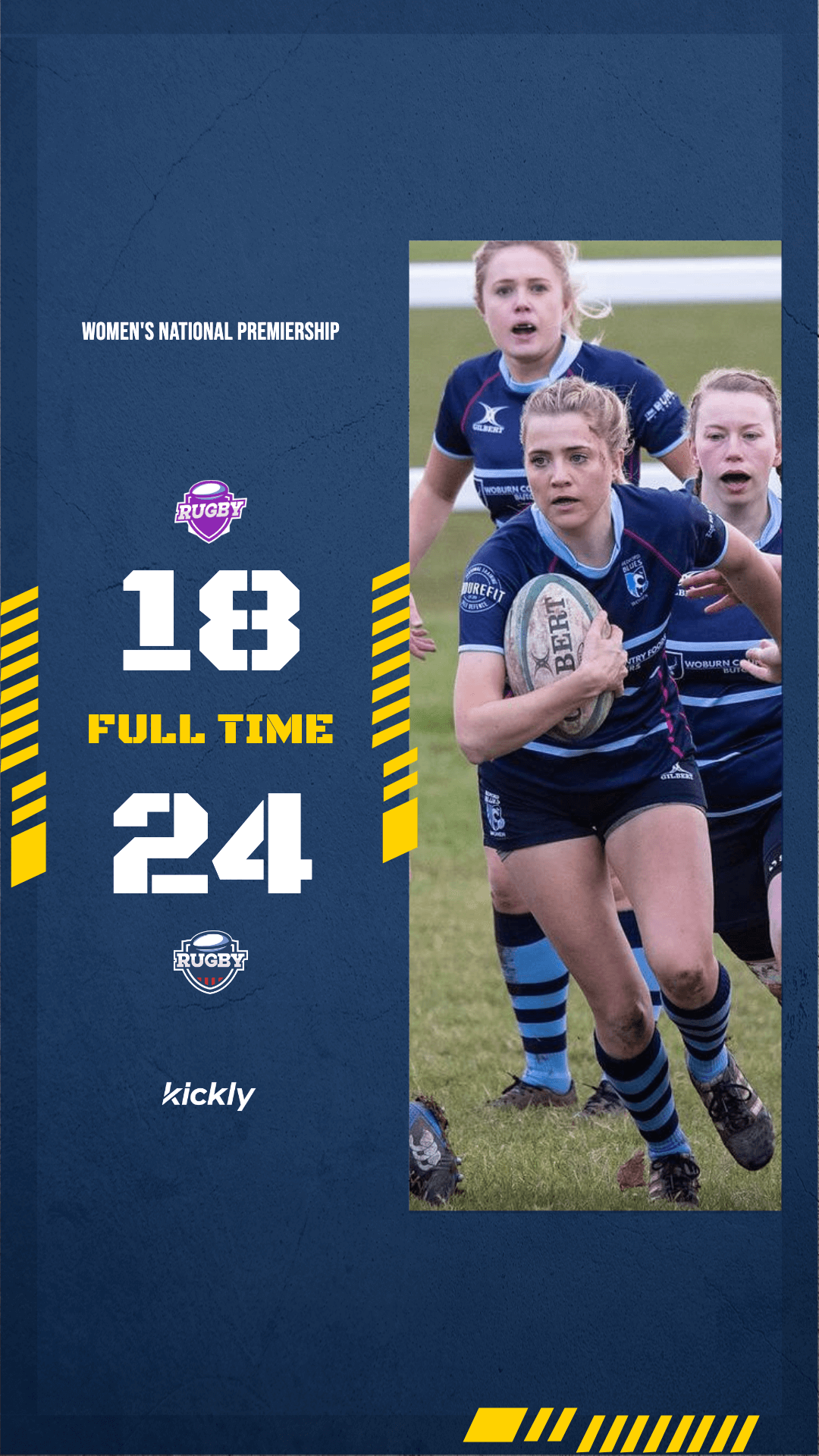 Women's Rugby Match Result Editable Graphic Kickly