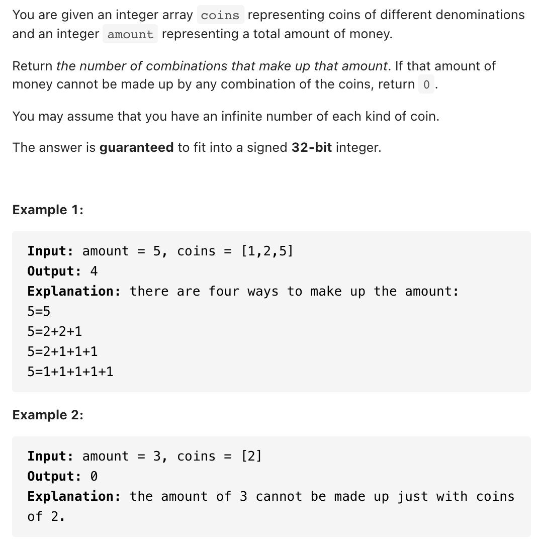 518. Coin Change 2 Kickstart Coding