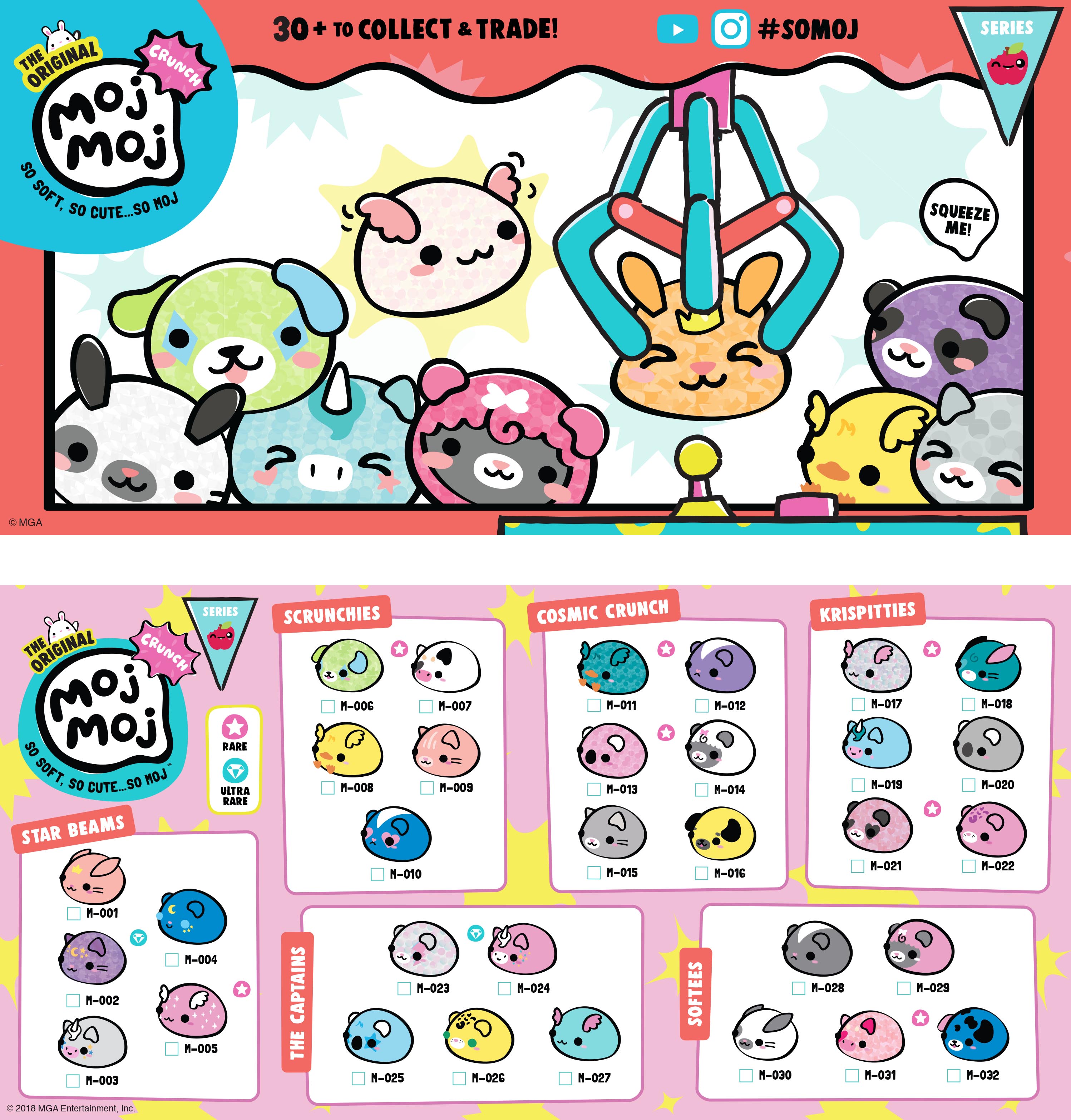 Moj Moj Crunch Series List of Characters Checklist Insert Kids Time