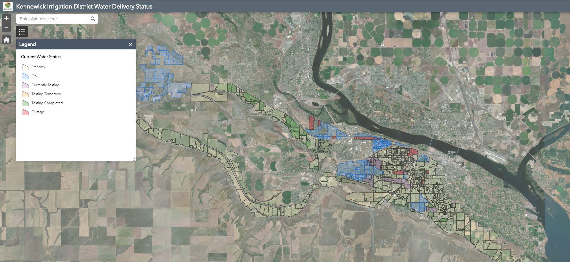 Water Status Map Kennewick Irrigation District