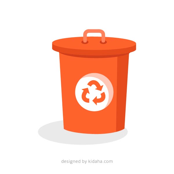 Orange recycle bin clip art KIDAHA