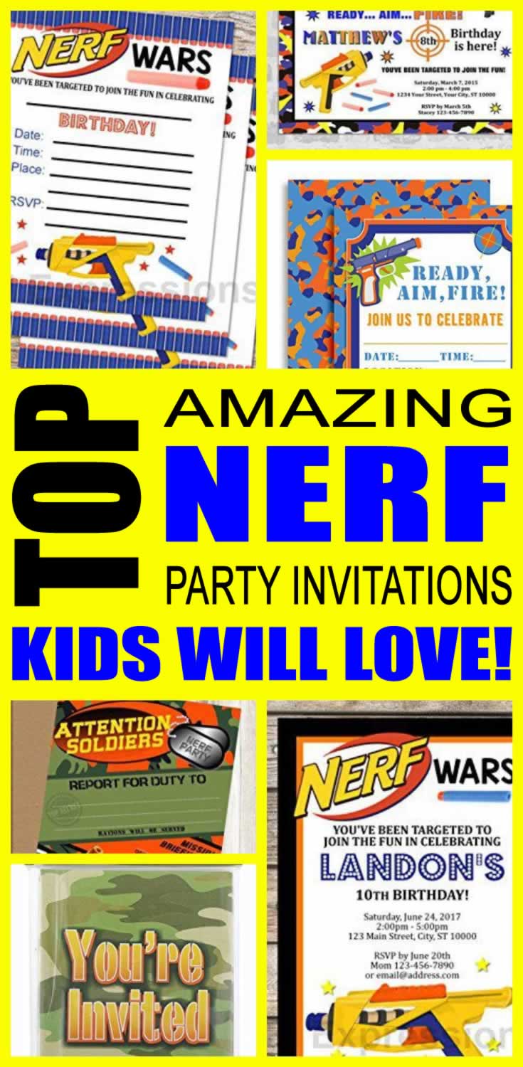 Nerf Party Invitation Ideas