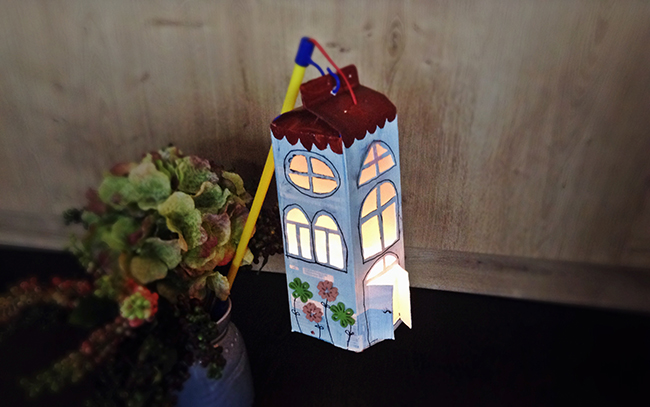 Laterne aus Tetrapack basteln DIY für Kinder mit Kindern