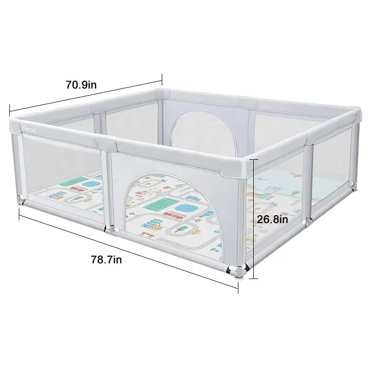 Baby playpen(Grey) Kiddo Nation