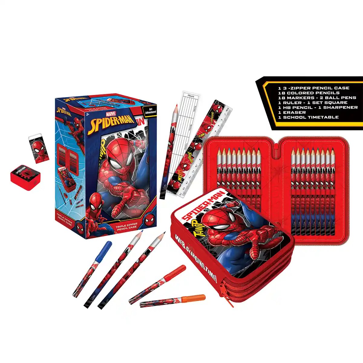 SpiderMan 3 Zippers Pencil Case Kiddy Zone