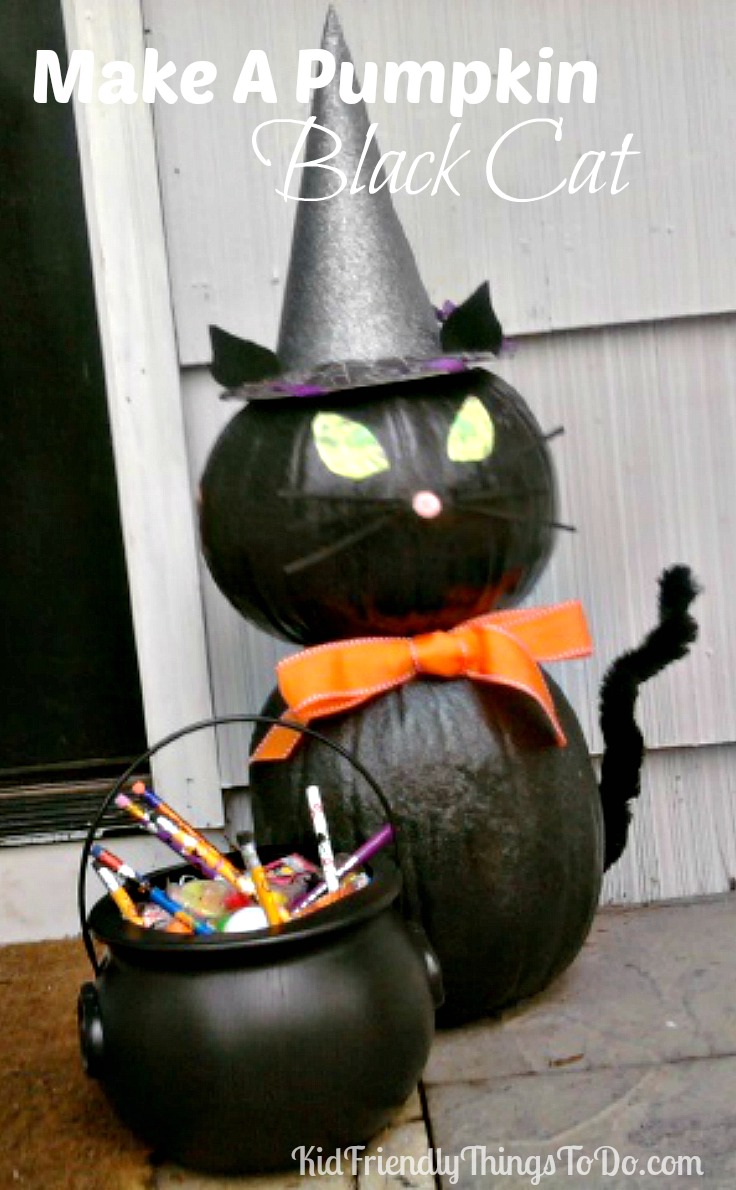 Make A Black Cat Out Of Pumpkins