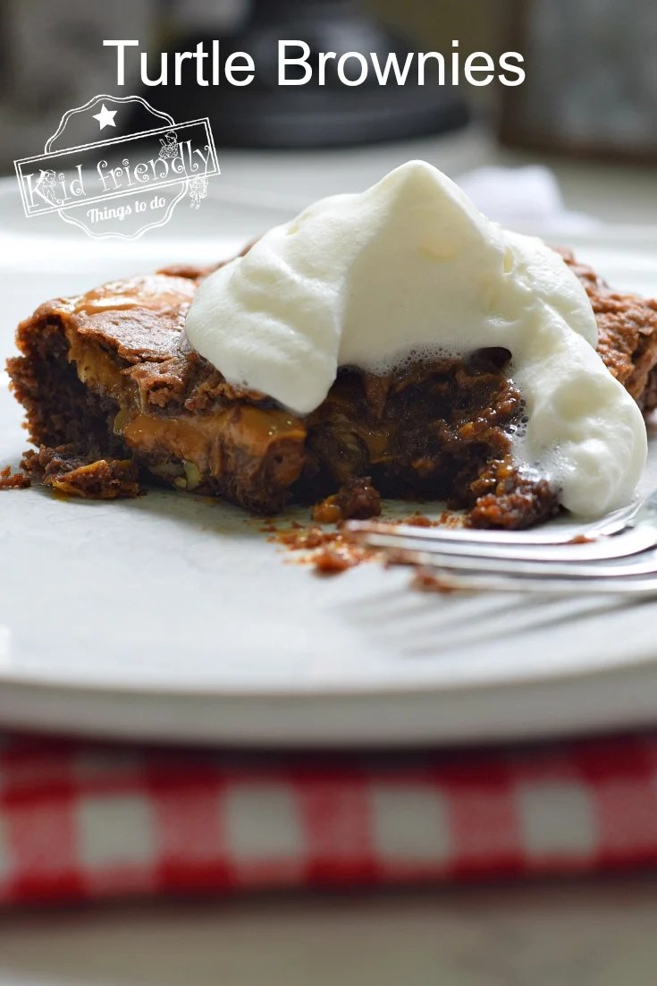 Loaded Turtle Brownies {with German Chocolate Cake Mix} Kid Friendly Things To Do