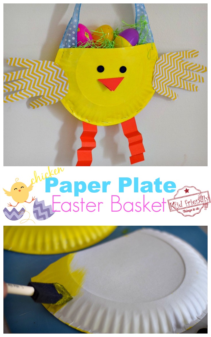 DIY Paper Plate Chicken Easter Basket Craft for Kids