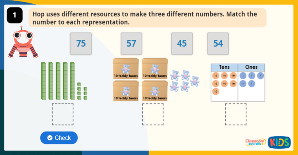 Year 2 Place Value in a 2Digit Number Game Classroom