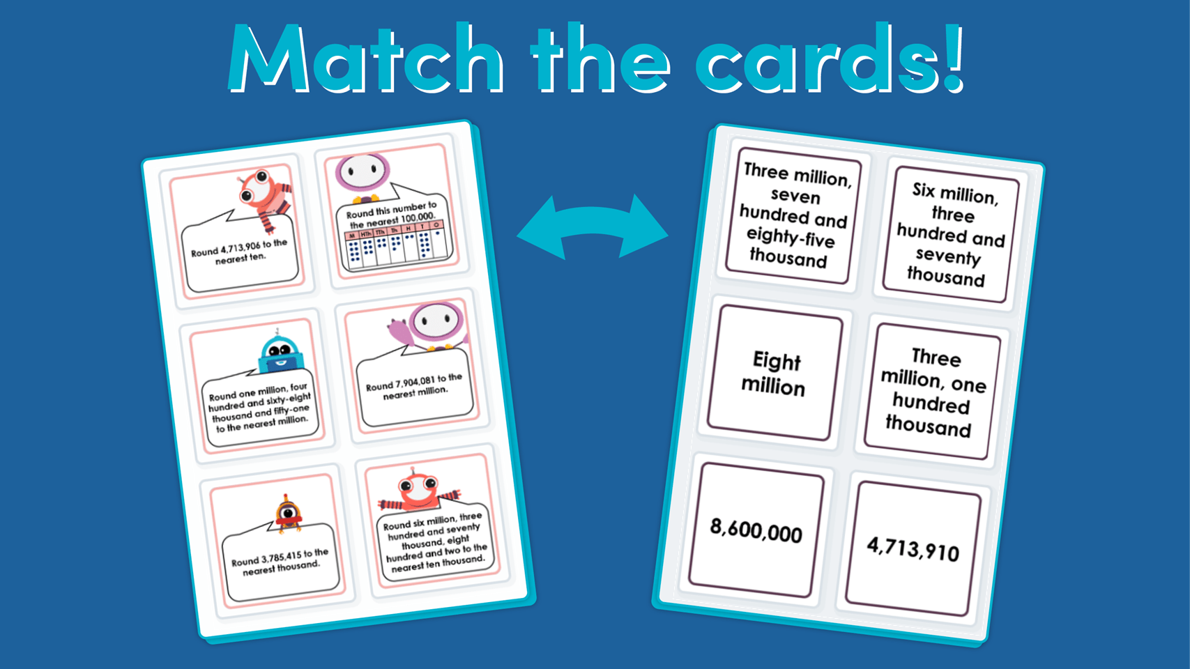 Year 6 Rounding Numbers Matching Activity Classroom Secrets Kids