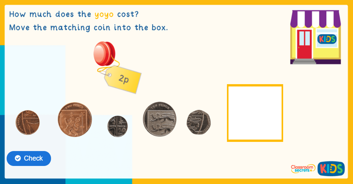 Reception Using Coins Game Classroom Secrets Kids