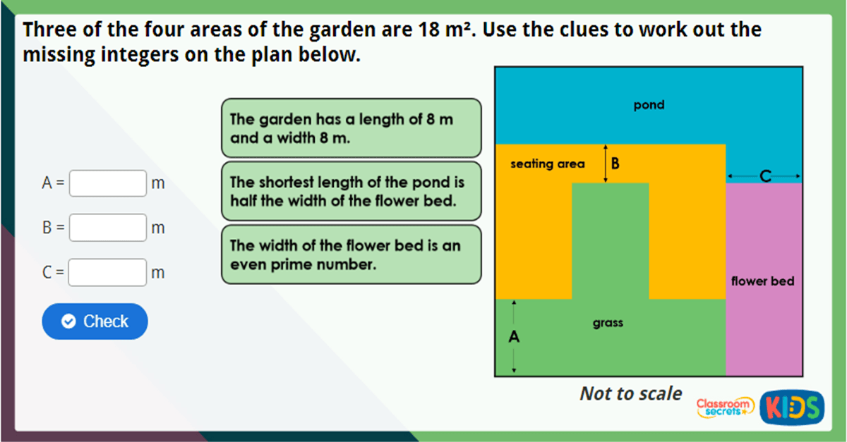 Year 6 Shapes Same Area Maths Challenge Classroom Secrets Kids