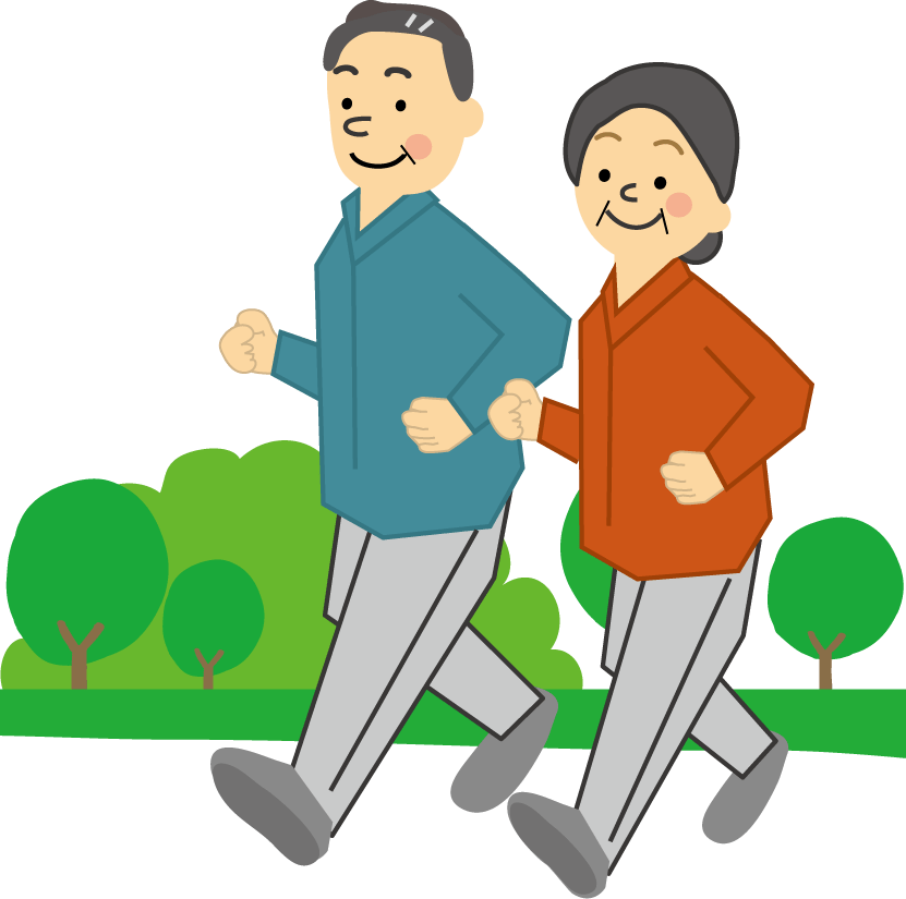 ウォーキング・ジョギング・体操のイラスト無料素材