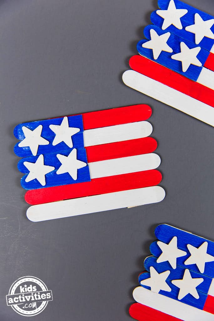 Easy Popsicle Stick American Flags Craft for Kids Kids Activities Blog