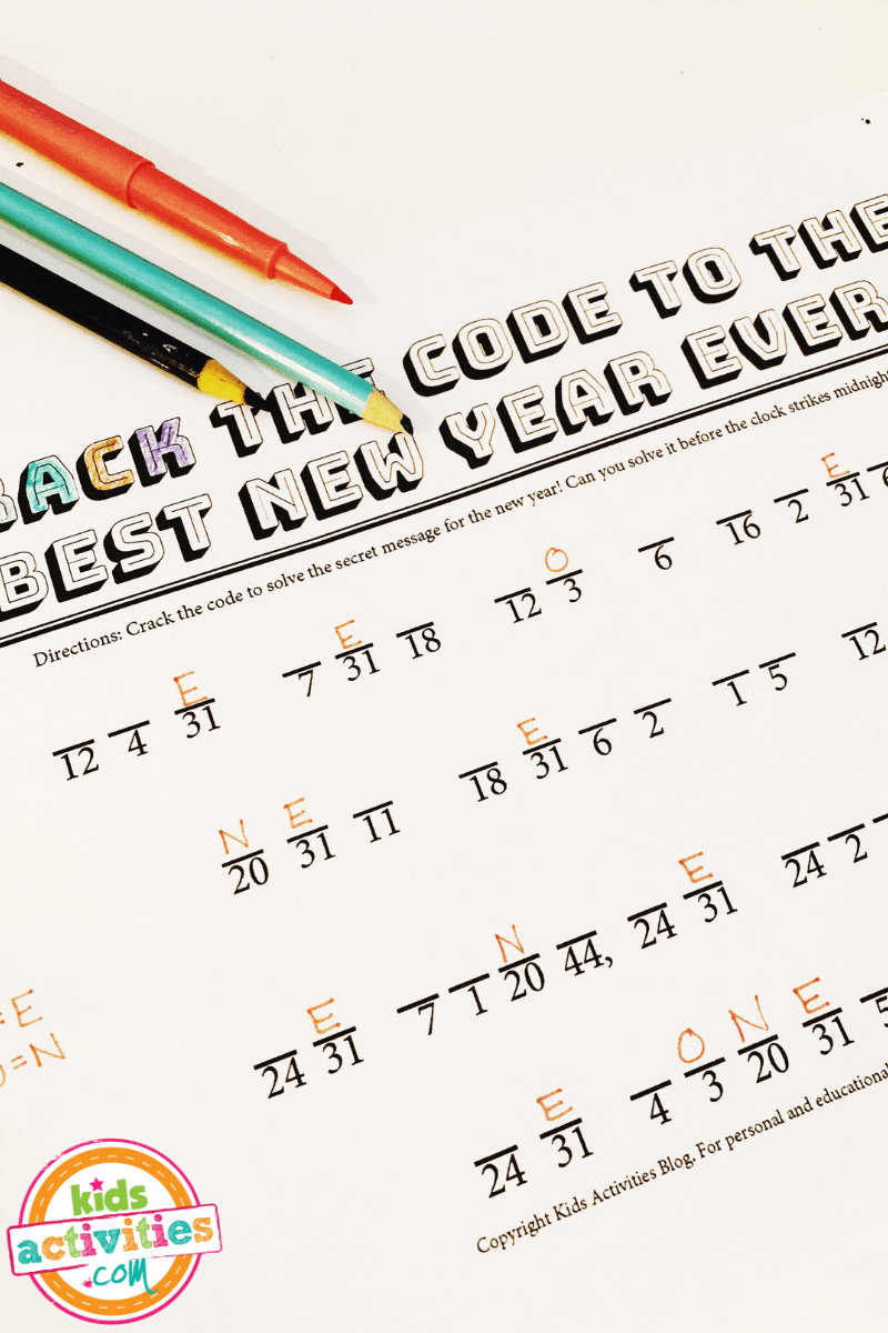 New Year's Secret Code for Kids Kids Activities Blog