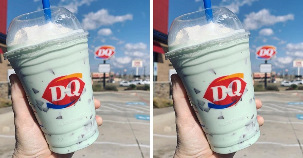 Dairy Queen Has A Mint Chip Shake That Is Stuffed With Chocolate Cone