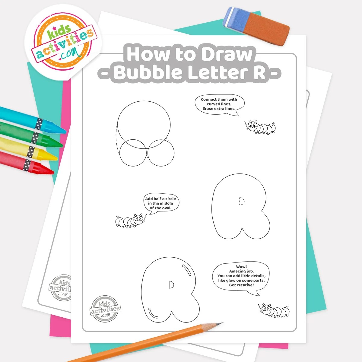 How to Draw the Letter R in Bubble Letter Graffiti Kids Activities