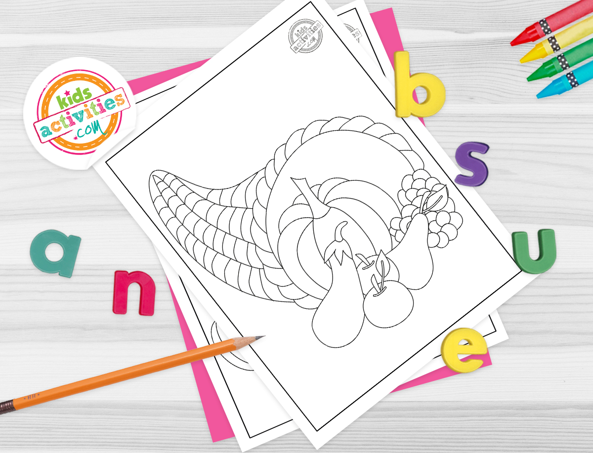 Free Printable Cornucopia Coloring Pages Kids Activities Blog