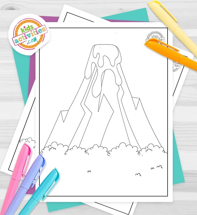 Las mejores páginas para colorear de volcanes