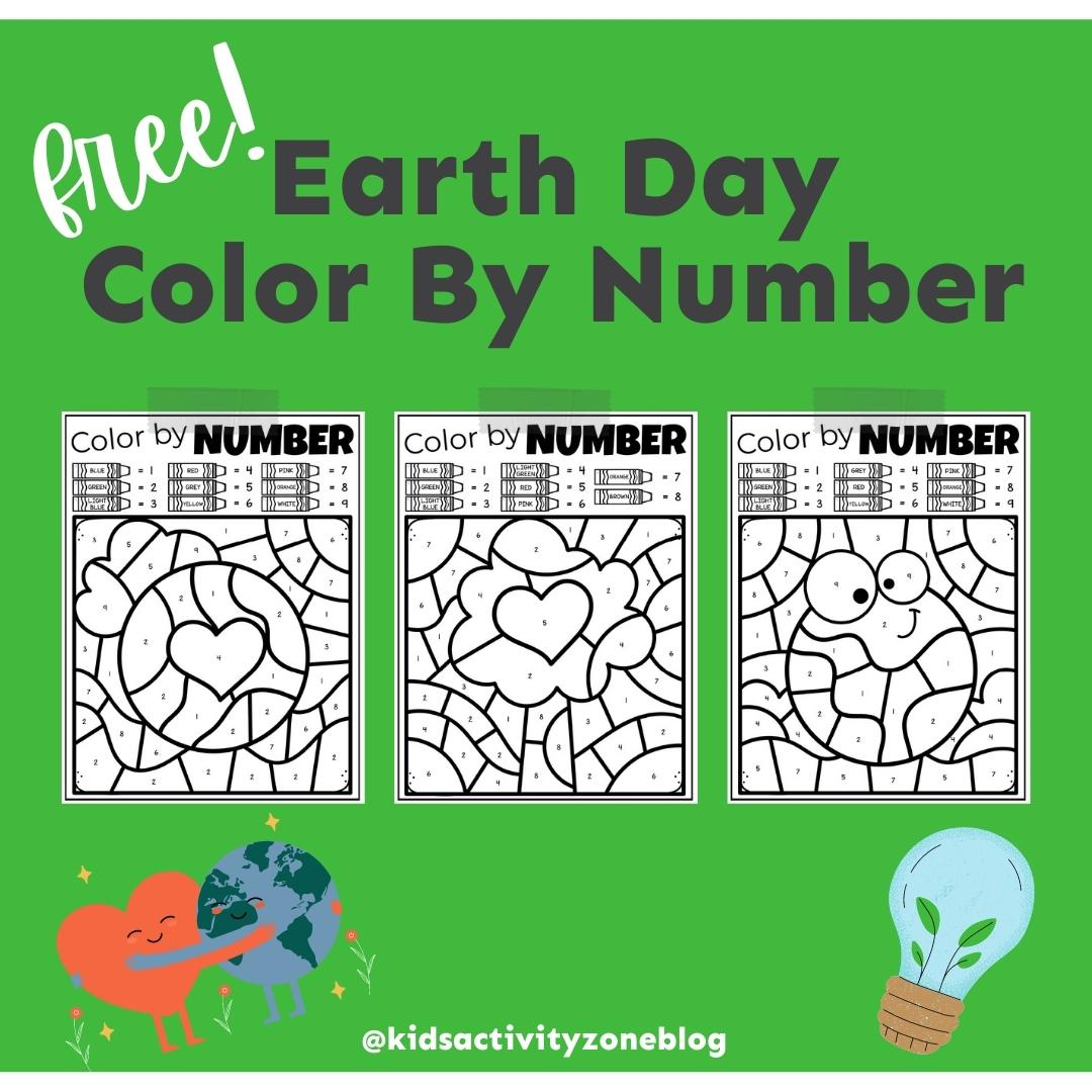Earth Day Color By Number Kids Activity Zone