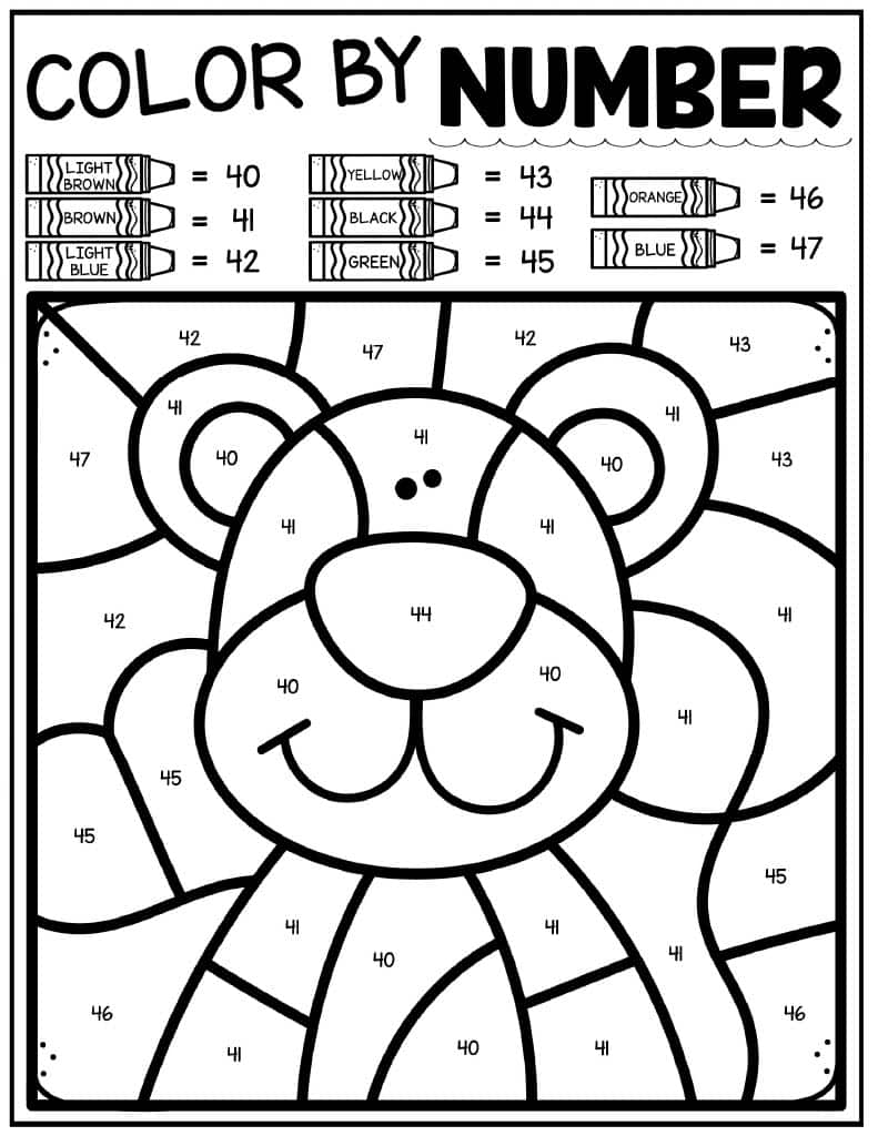 Fall Color by Number Kids Activity Zone