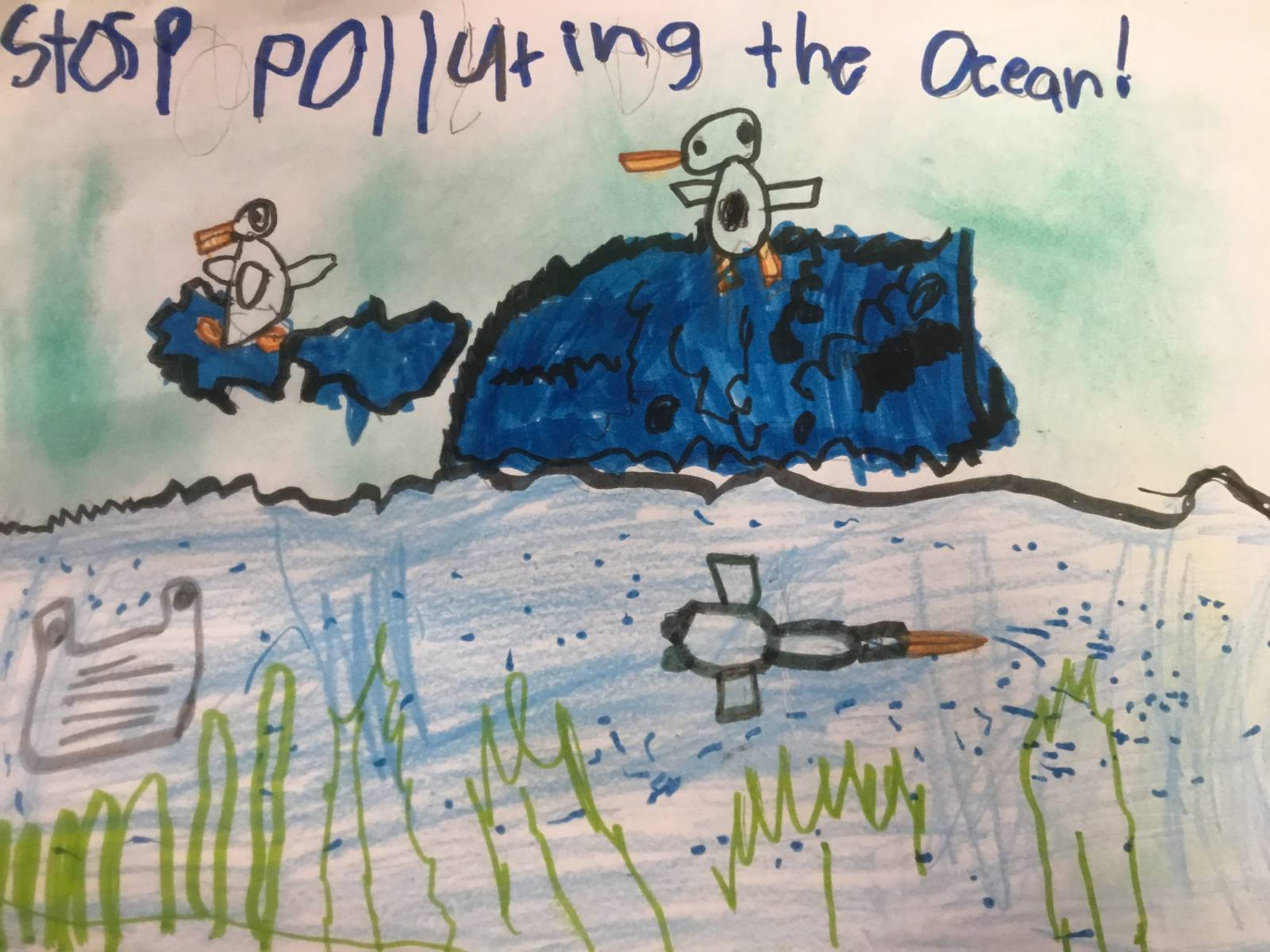 Stop polluting the ocean! Kids Care About Climate Change