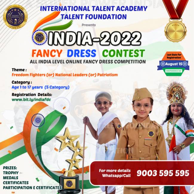 All India Level Independence Day 2022 Online Fancy Dress Competition By Talent Foundation – Kids Contests