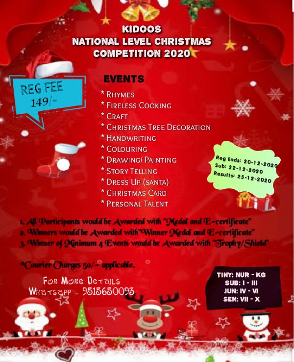 KIDOOS NATIONAL LEVEL CHRISTMAS COMPETITION 2020 Kids Contests