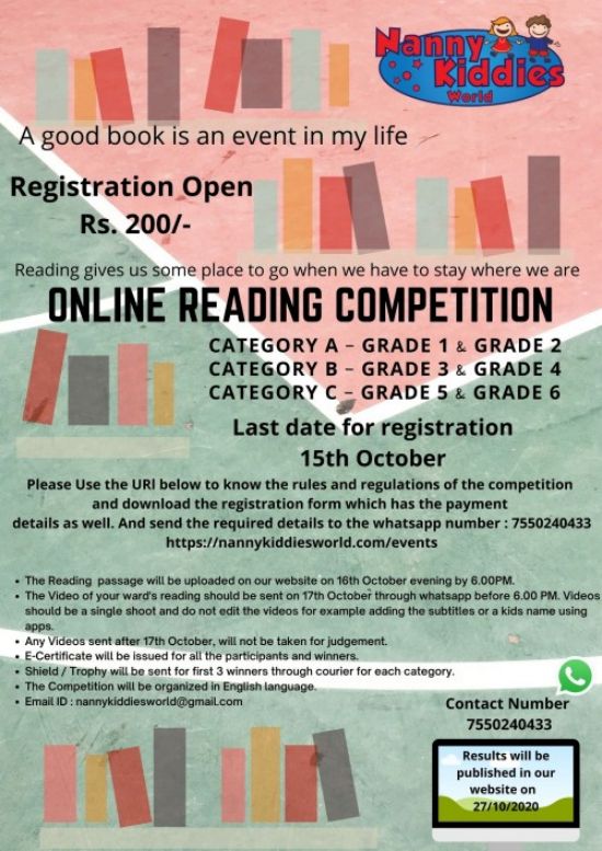 Reading Competion List Of Books 2023 Online Reading Competition Organised By Nannykiddiesworld – Kids Contests