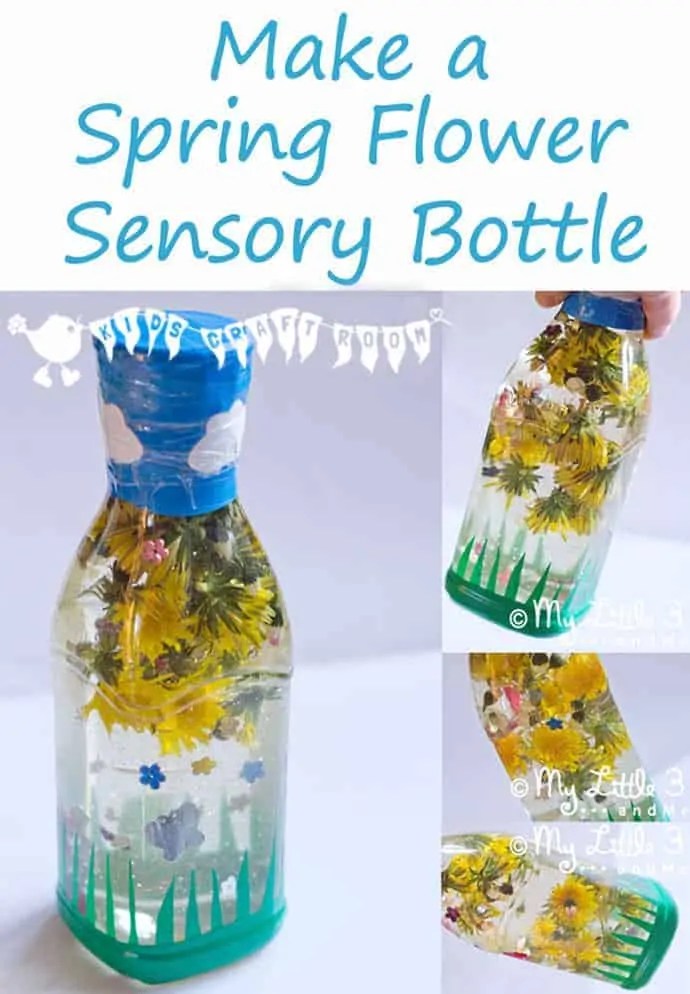 Spring Flower Sensory Bottle Kids Craft Room