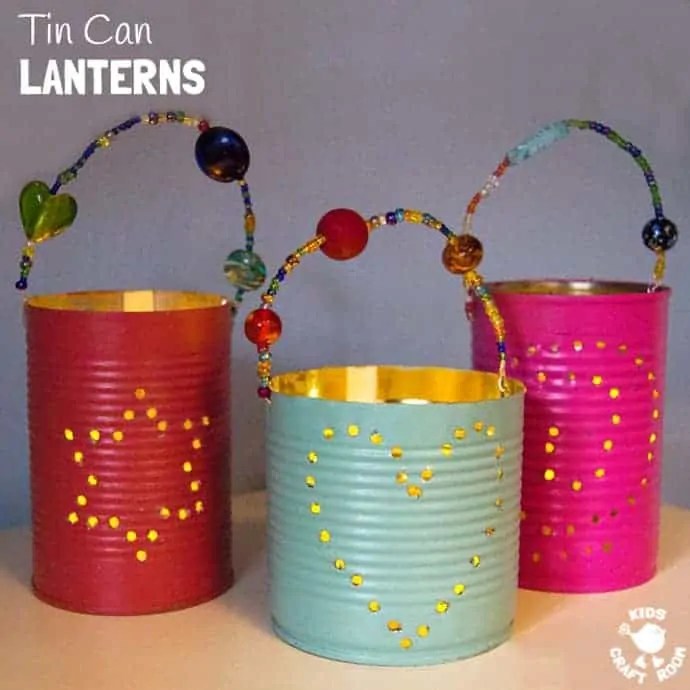 Homemade Gifts Tin Can Lanterns Kids Craft Room