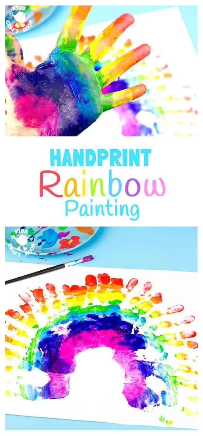 Handprint Rainbow Painting Kids Craft Room