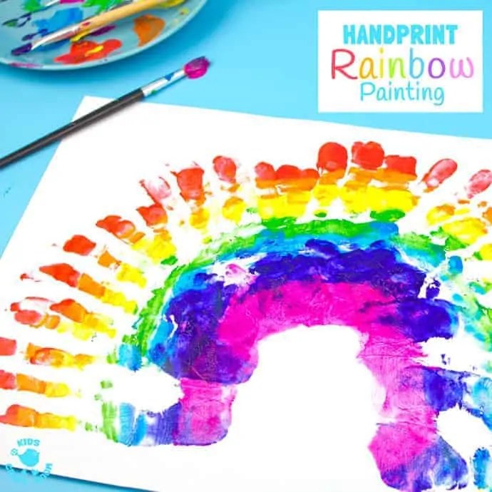 Handprint Rainbow Painting Kids Craft Room
