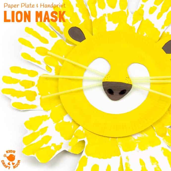 Handprint and Paper Plate Lion Masks Kids Craft Room