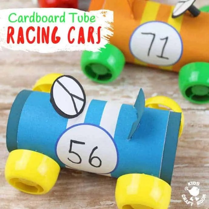 Cardboard Tube Racing Car Craft Kids Craft Room