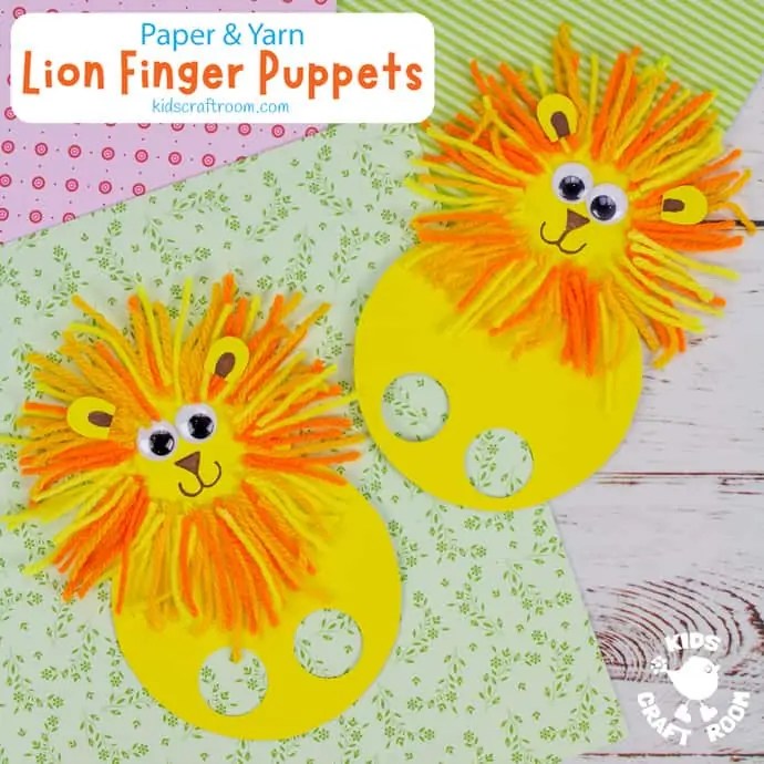 Yarn Lion Finger Puppets Kids Craft Room