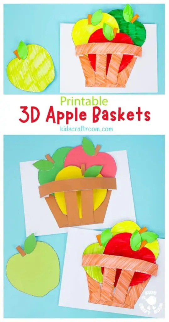 Apple Basket Craft - Printable Template - Kids Craft Room