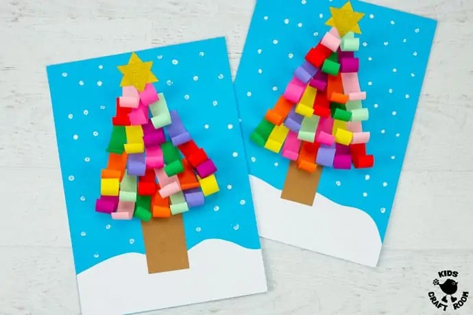 Curled Paper Christmas Tree Craft - Kids Craft Room