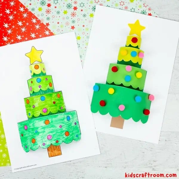 3D Paper Christmas Tree Craft - Kids Craft Room