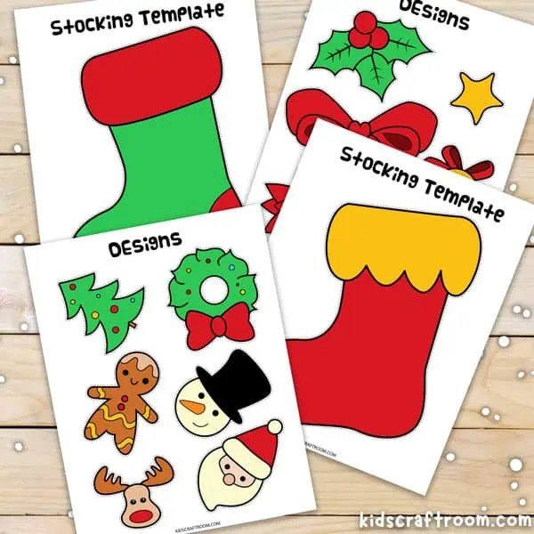 Cut and Paste Christmas Stocking Craft (Free Printable) - Kids Craft Room