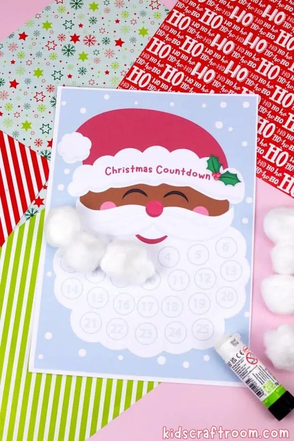 Santa Beard Christmas Countdown (Printable Calendar) - Kids Craft Room