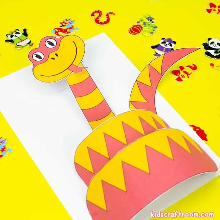 3D Snake Craft For Kids (Printable Template) - Kids Craft Room