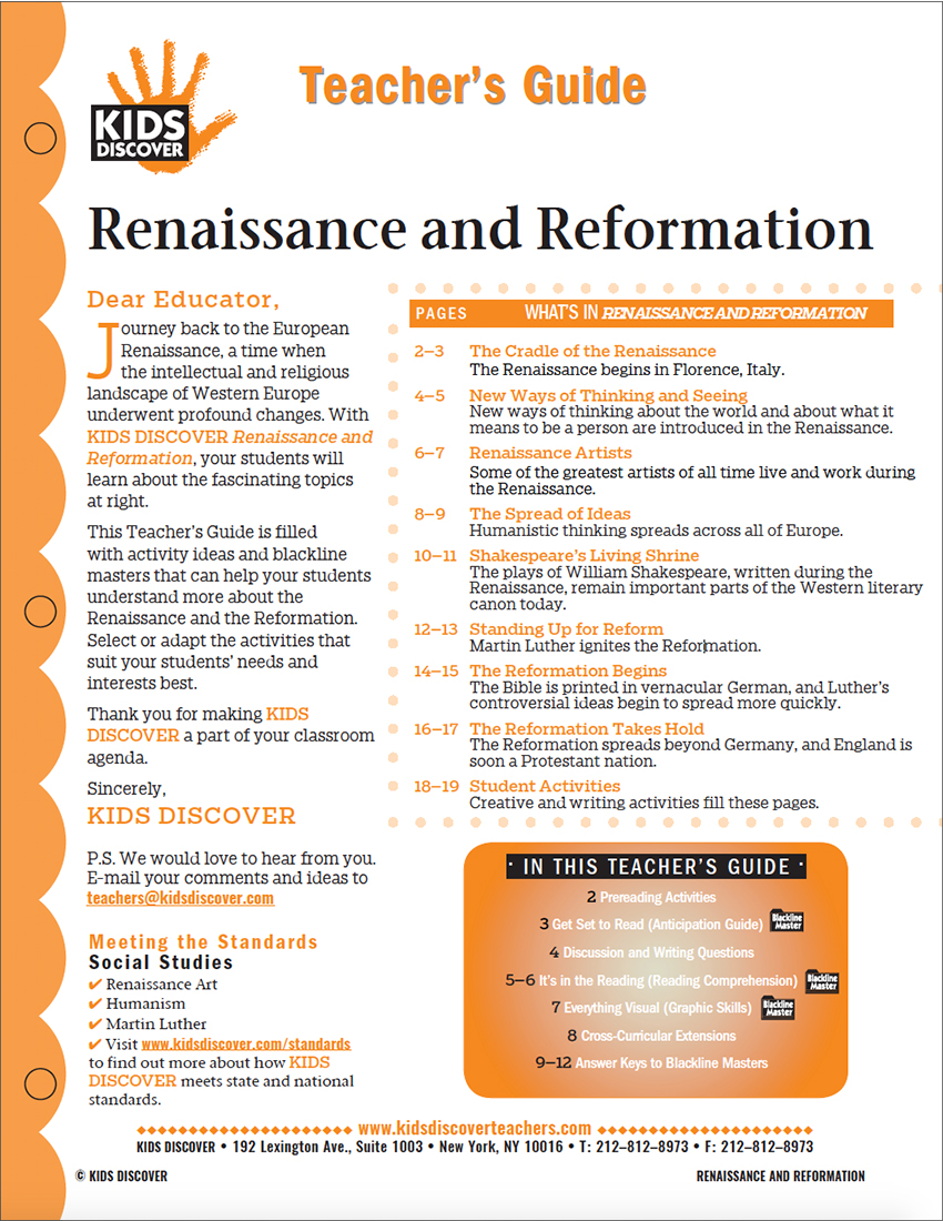 Renaissance and Reformation Kids Discover